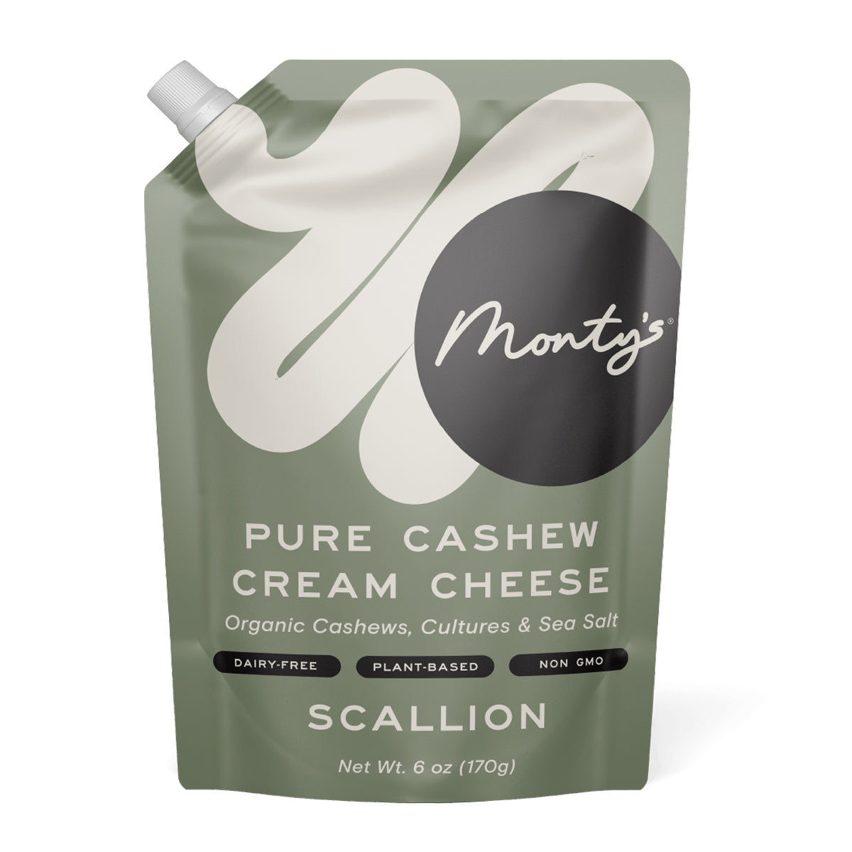 Monty'S Vegan Scallion Cream Cheese 6 Oz Bag