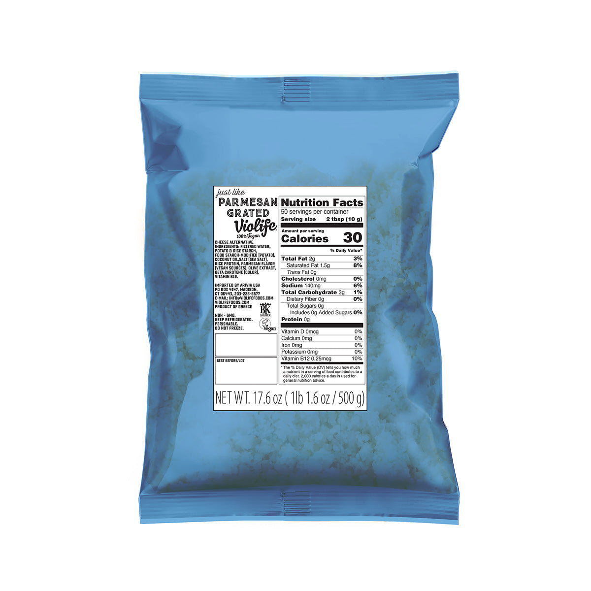 Wholesale Violife Vegan Parmesan Grated 1.1 Lb- Bulk