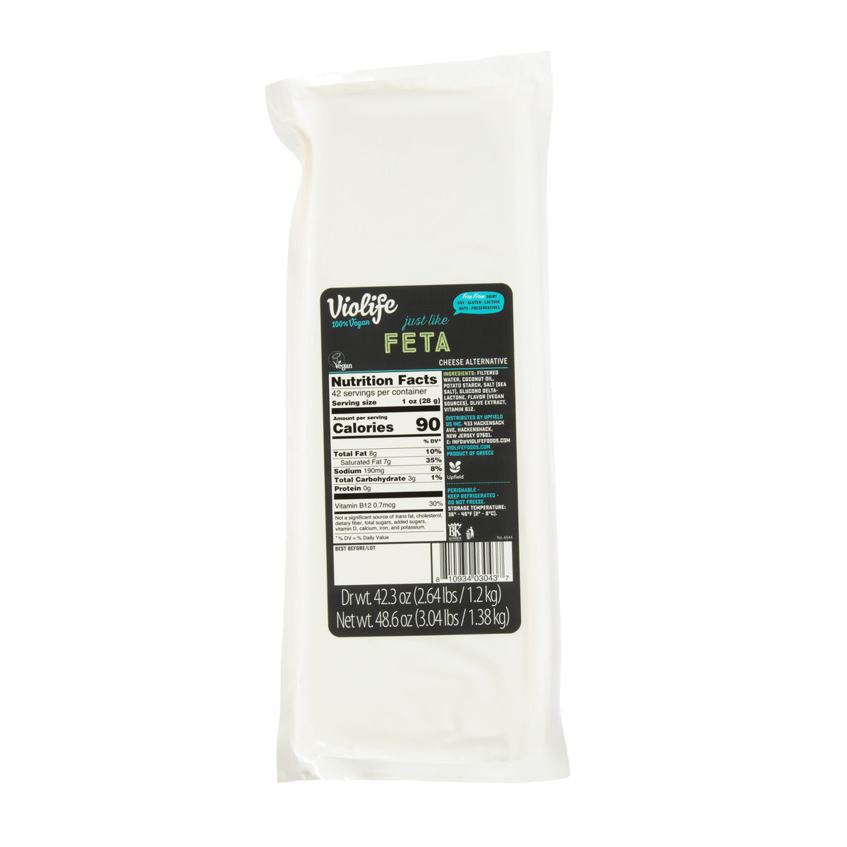 Violife Vegan Feta Cheese Block 2.65 LB