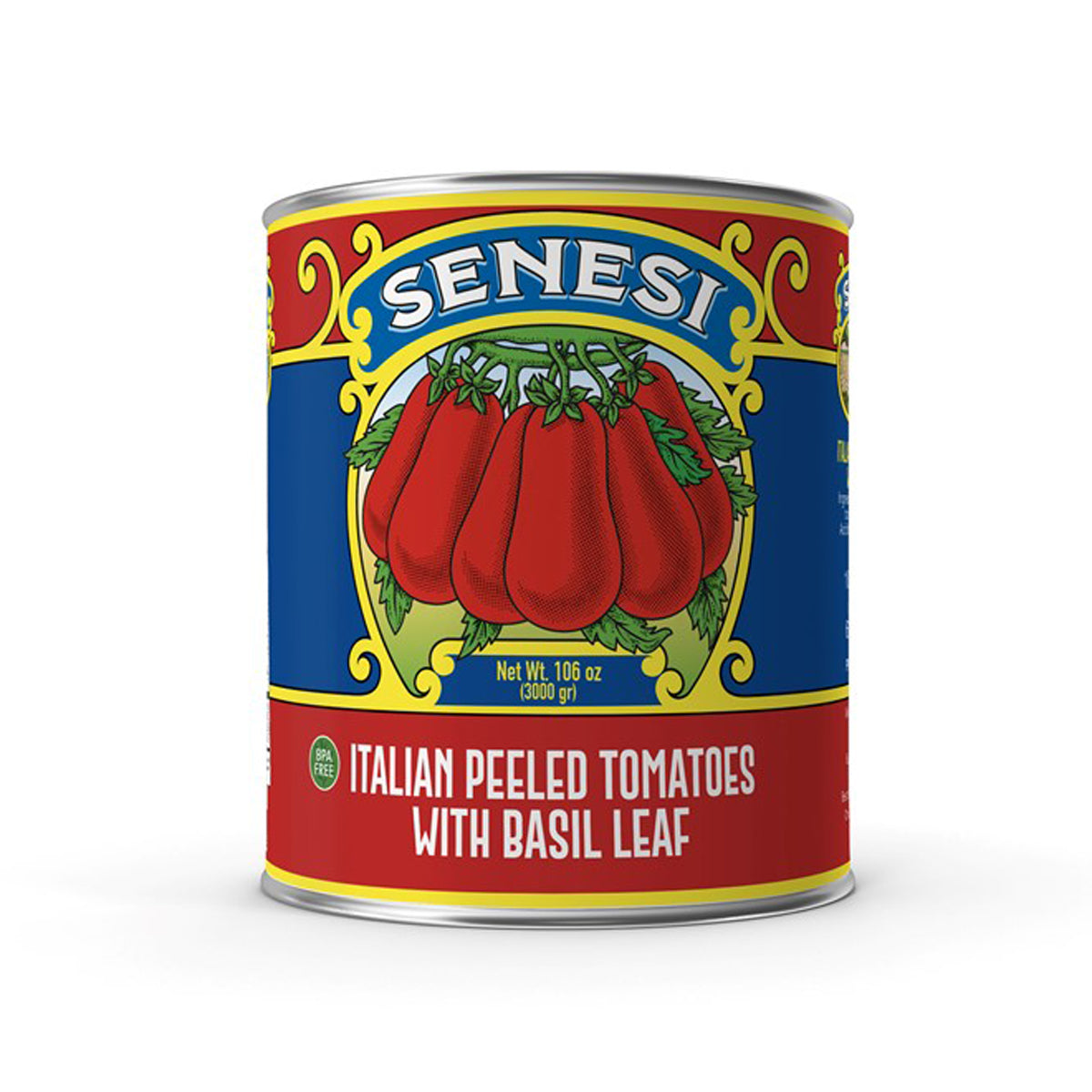 Senesi Italian Peeled Plum Tomatoes w/ Basil 3,000 GR