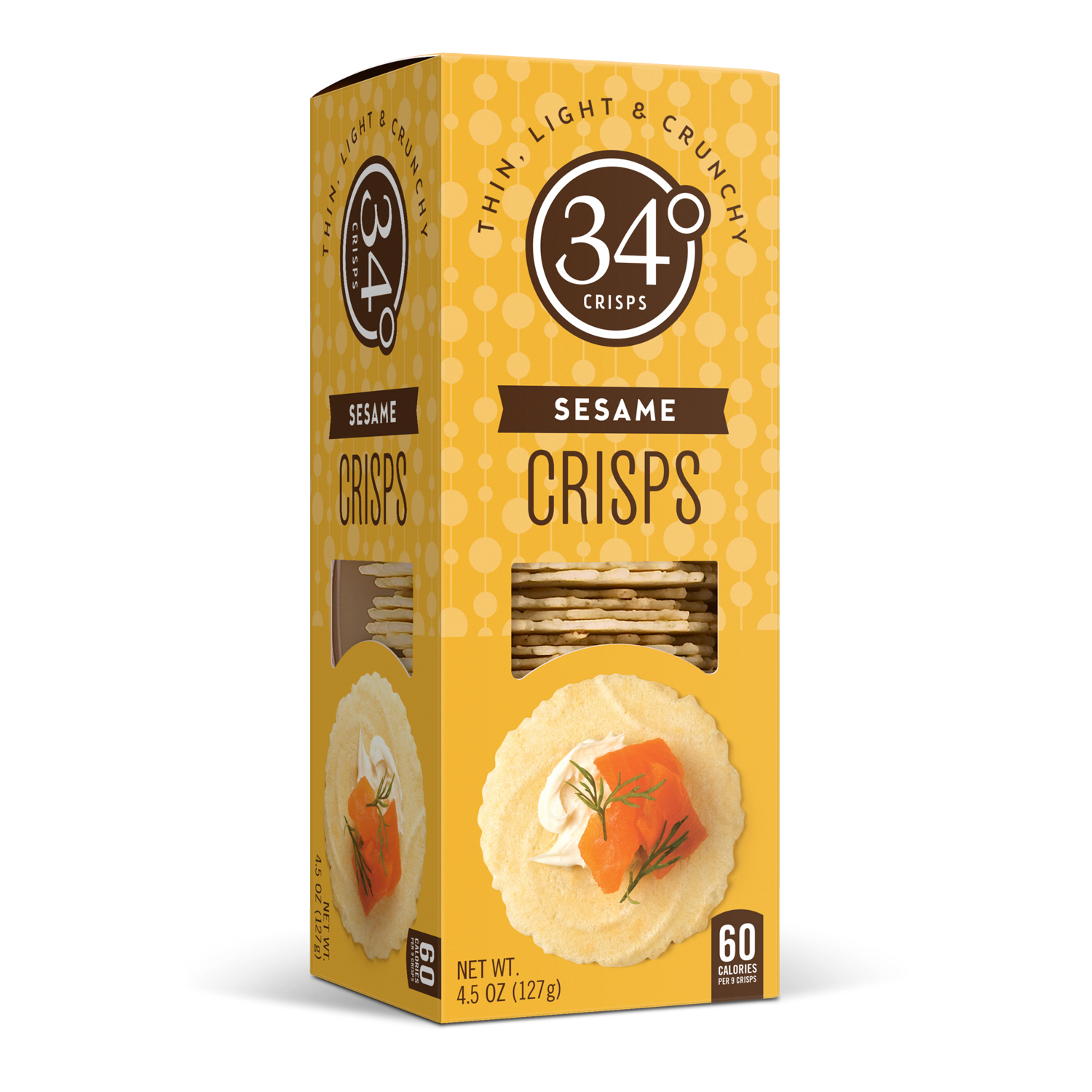 34 degrees Sesame Crisps 4.5oz 12ct