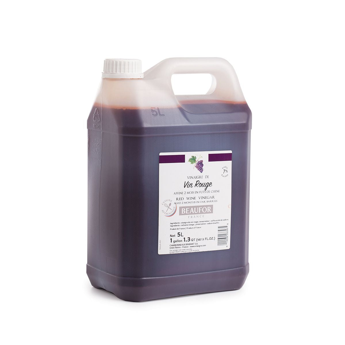 Wholesale Beaufor Red Wine Vinegar 7%- Bulk