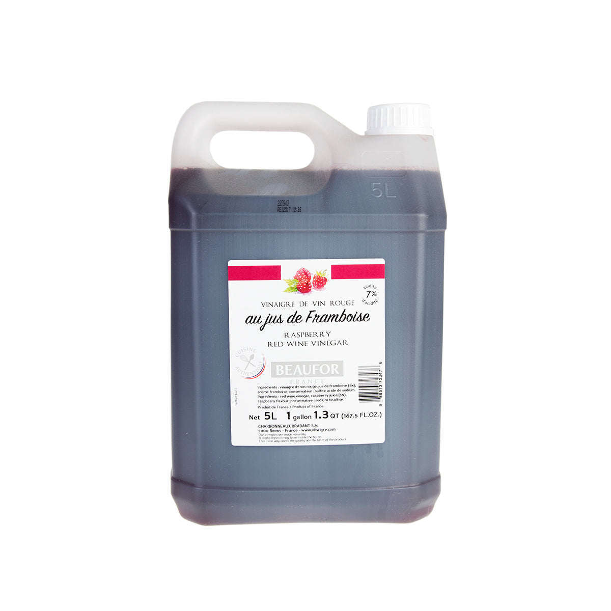 Wholesale Beaufor Raspberry Red Wine Vinegar-5 LT Bulk