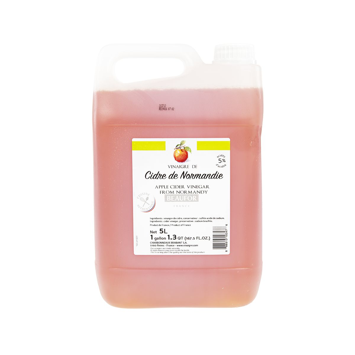 Wholesale Beaufor Apple Cider Vinegar-5 LT Bulk