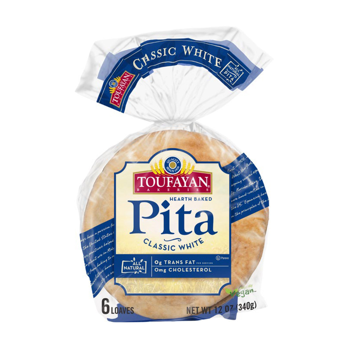 Wholesale Toufayan Bakeries Plain Pitas 6 CT-12ct Case Bulk