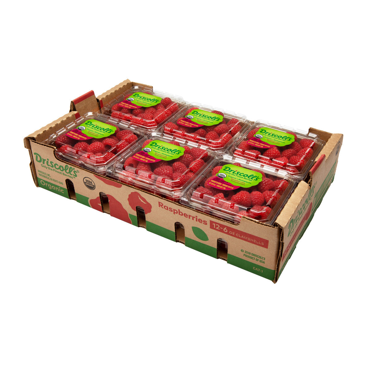 Driscoll'S Organic Raspberries 6 OZ – BoxNCase