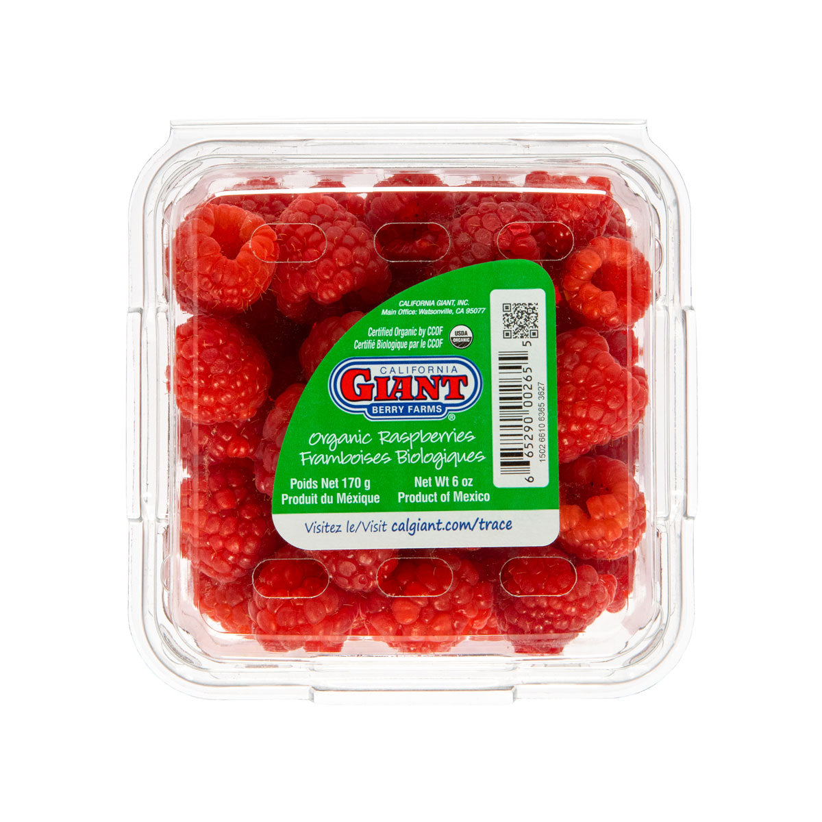 California Giant Berry Farms Organic Raspberries 6 oz