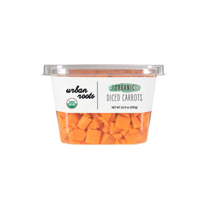 Wholesale Urban Roots Diced Organic Carrots 10 OZ-6ct Case Bulk