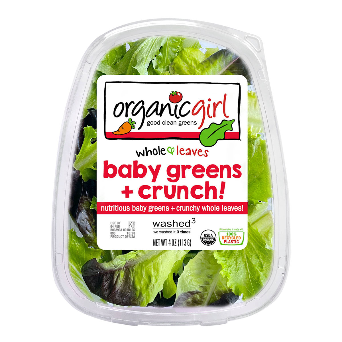 Organicgirl Organic Baby Greens + Crunch 4 OZ
