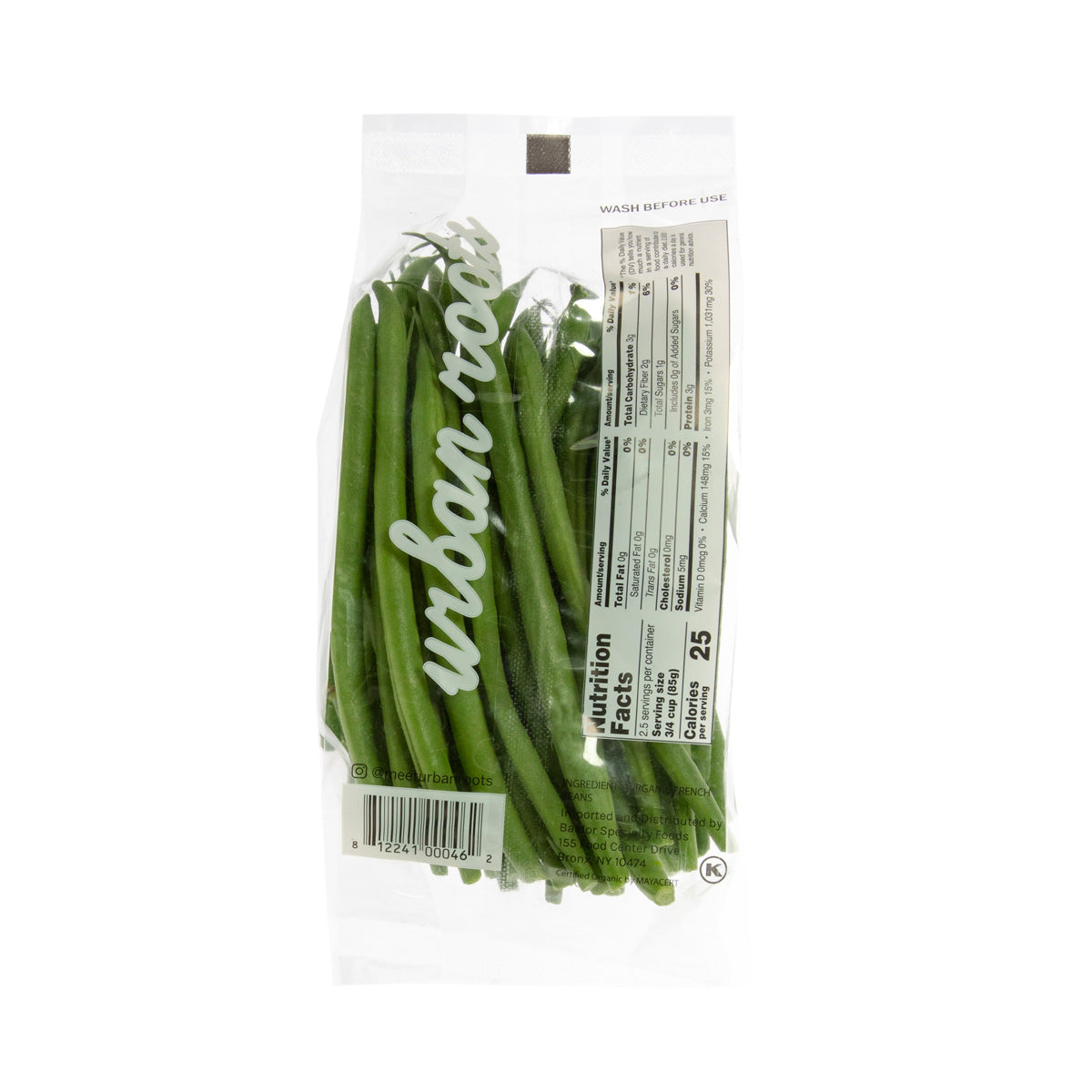 Wholesale Urban Roots Organic Snipped French Beans 8 OZ- Bulk