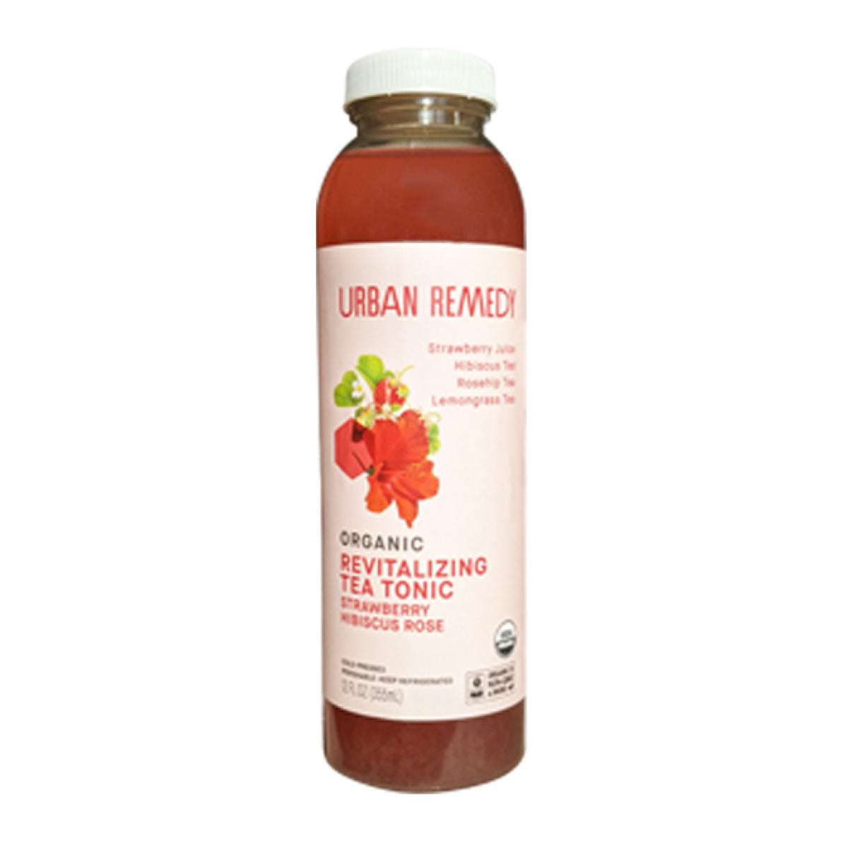 Urban Remedy Strawberry Hibiscus Rose Tea Tonic 12 OZ