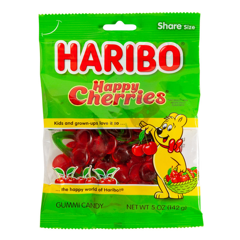 Wholesale Haribo Happy Cherries Gummi Candy 5 Oz Peg Bag- Bulk
