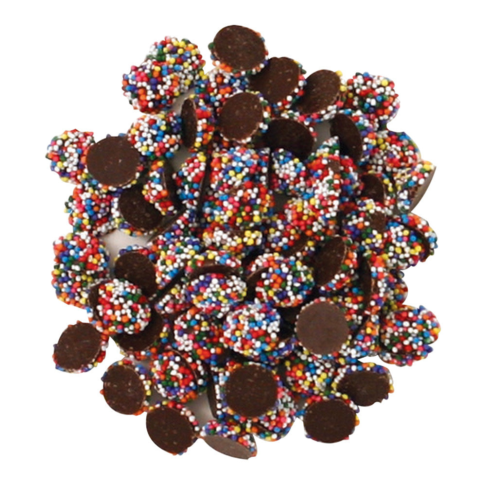 Wholesale BoxNCase Dark Chocolate Mini Nonpareils With Rainbow Seeds- Bulk