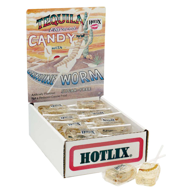 Wholesale Hotlix Tequila Flavored Sugar Free Lollipop With Worm- Bulk