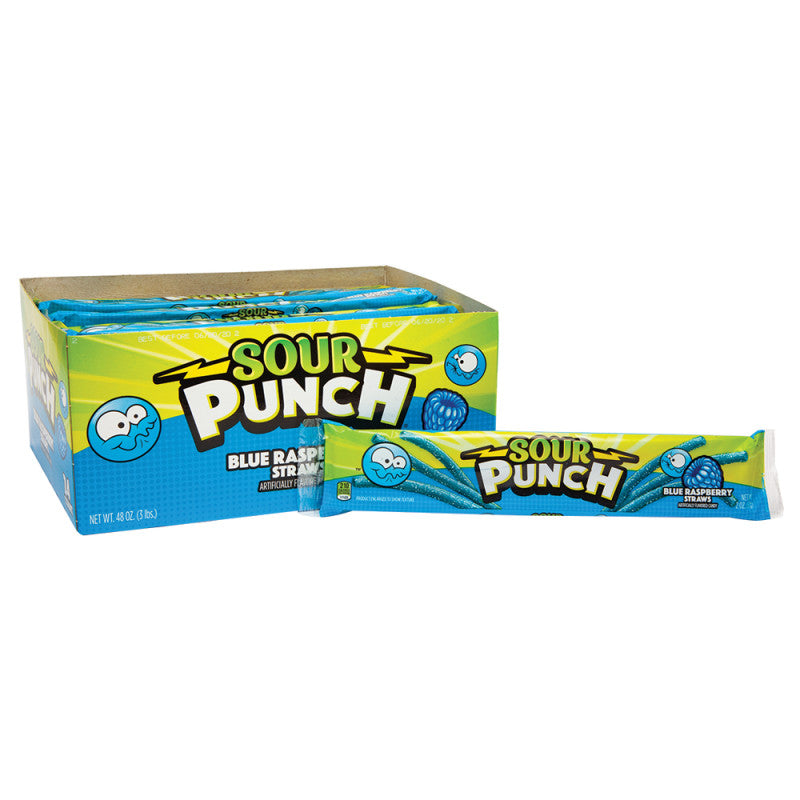 Wholesale Sour Punch Blue Raspberry Straws 2 Oz- Bulk