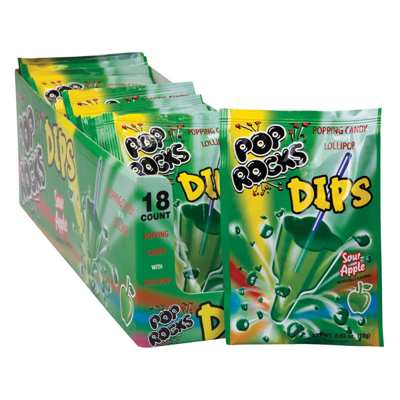 Wholesale Pop Rocks Sour Apple Dips Popping Candy- Bulk