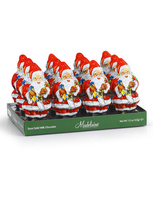 Wholesale Madelaine Chocolate 1 1/2 Oz. Semi-Solid Santa - 48 Ct Display Sets- Bulk