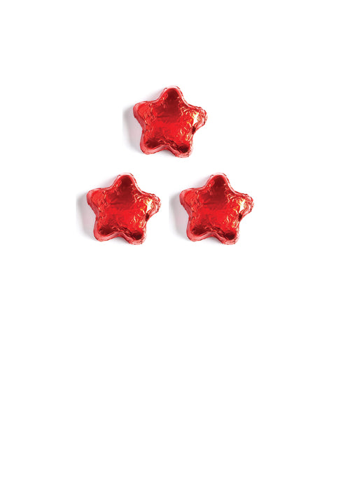 Wholesale Madelaine Chocolate Miniature Red Stars - 10 Lb Bag Bulk