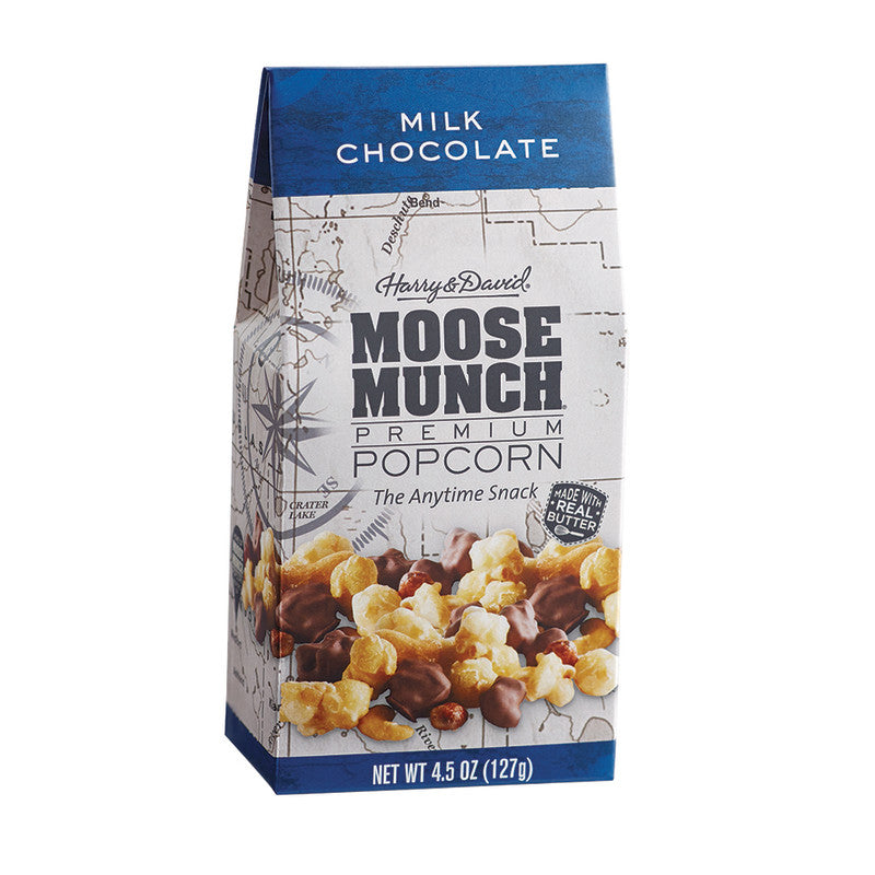 Wholesale Harry & David Milk Chocolate Moose Munch Popcorn 4.5 Oz Gable Box Bulk