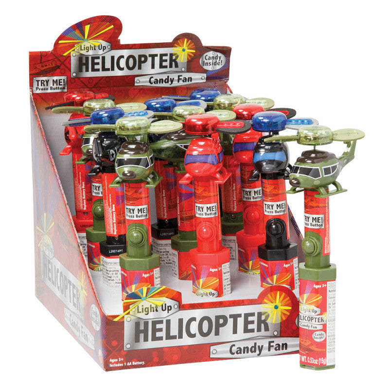 Wholesale Light Up Helicopter Candy Fan 0.38 Oz Bulk