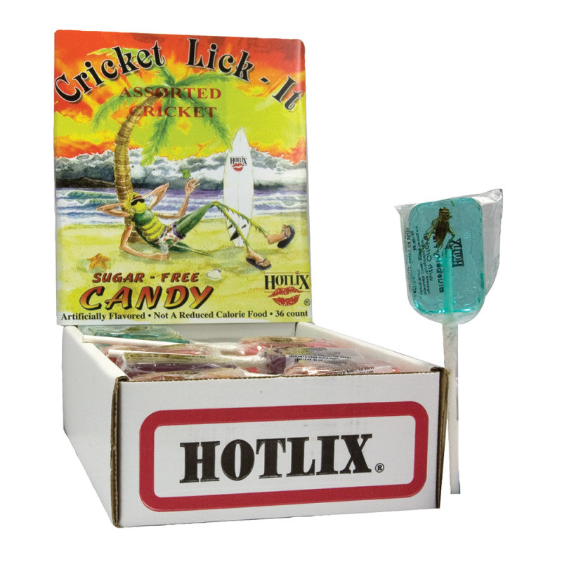 Wholesale Hotlix Cricket Lick It Sugar Free 1 Oz Lollipop Bulk