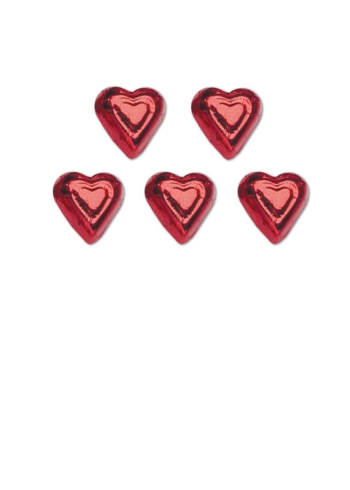Wholesale Madelaine Chocolate Miniature Red Hearts - 30 Lb Bag Bulk