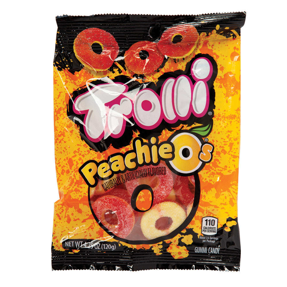 Trolli Gummy Peachie O'S 4.25 Oz Peg Bag