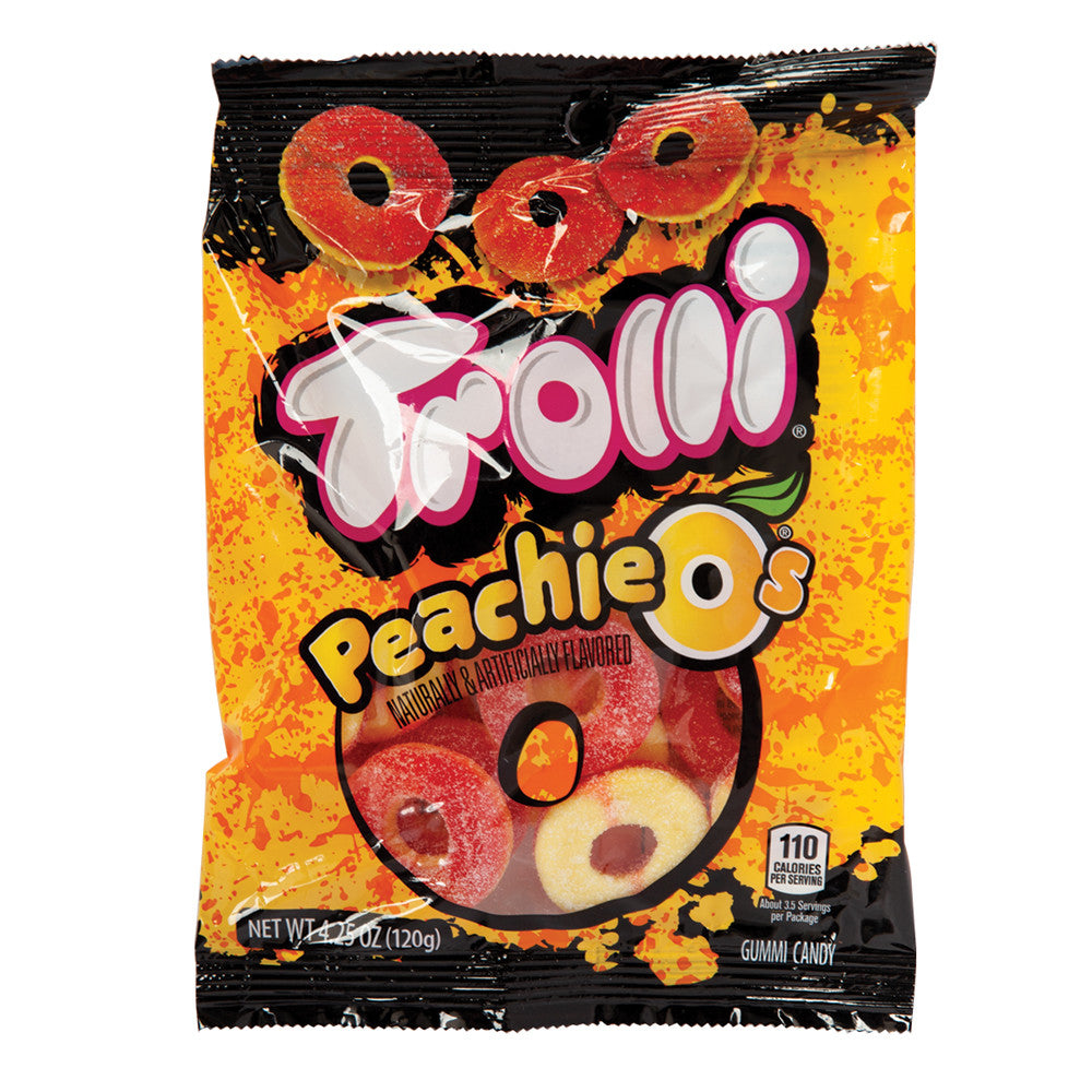Wholesale Trolli Gummy Peachie O'S 4.25 Oz Peg Bag- Bulk