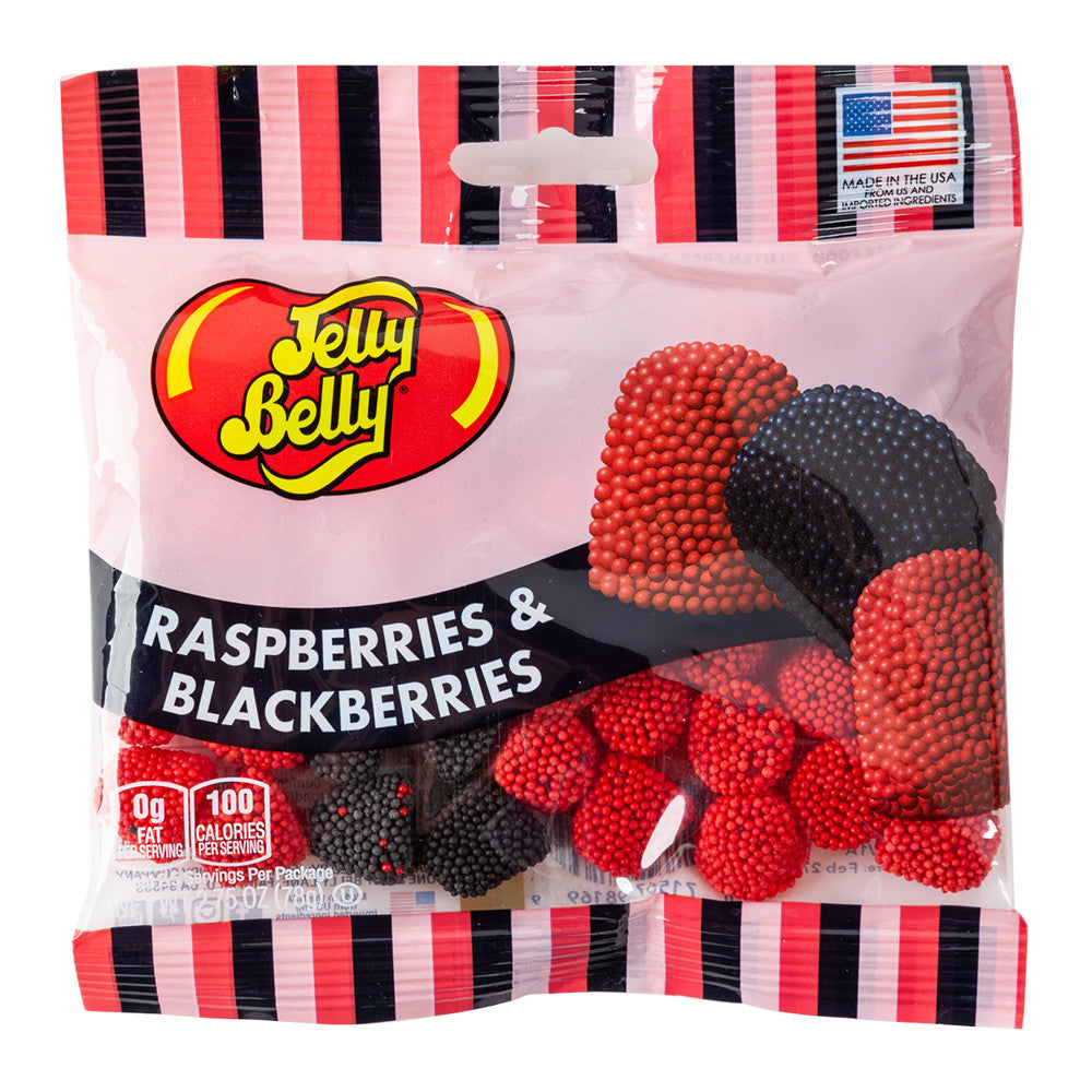 Jelly Belly Raspberries And Blackberries 2.75 Oz Bag