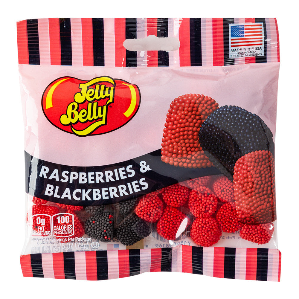 Wholesale Jelly Belly Raspberries And Blackberries 2.75 Oz Bag- Bulk