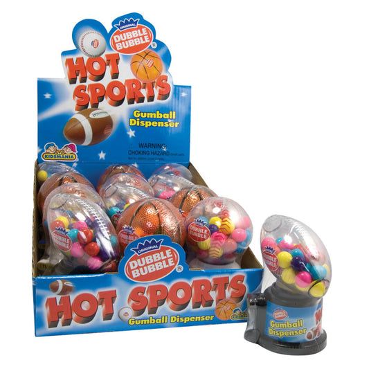 Wholesale Dubble Bubble Hot Sports Gumball Dispenser 1.41 Oz- Bulk