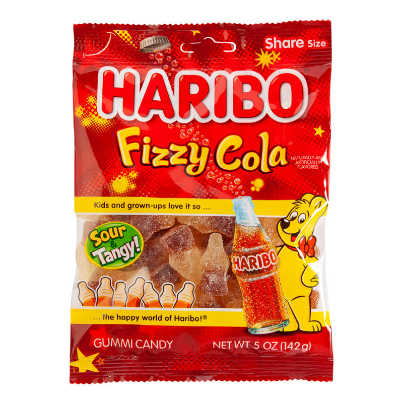 Wholesale Haribo Fizzy Cola Gummi Candy 5 Oz Peg Bag Bulk