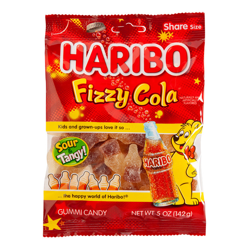 Wholesale Haribo Fizzy Cola Gummi Candy 5 Oz Peg Bag- Bulk