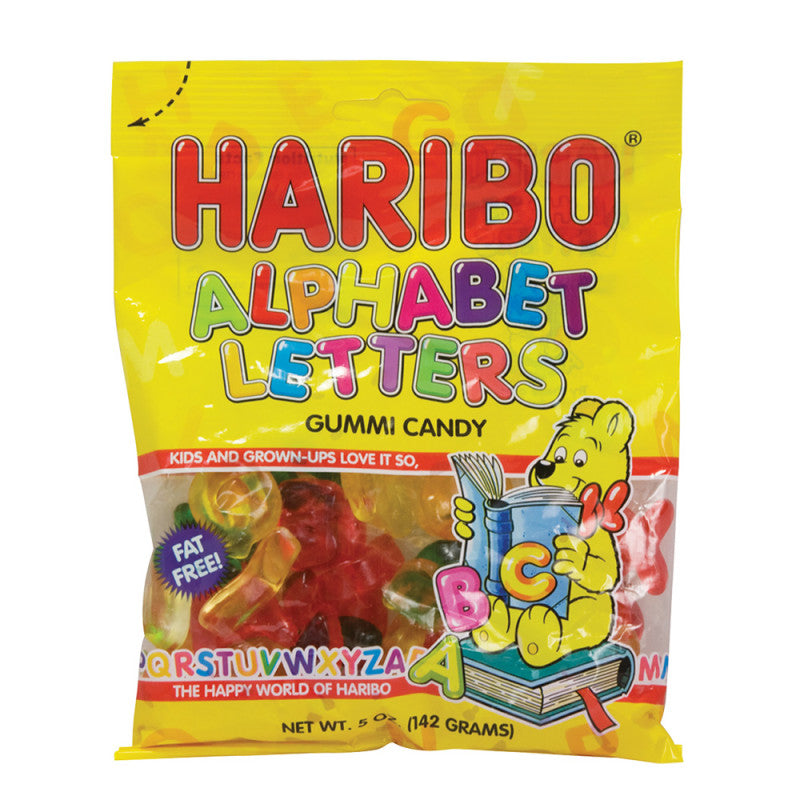 Wholesale Haribo Alphabet Letters Gummi Candy 5 Oz Peg Bag- Bulk