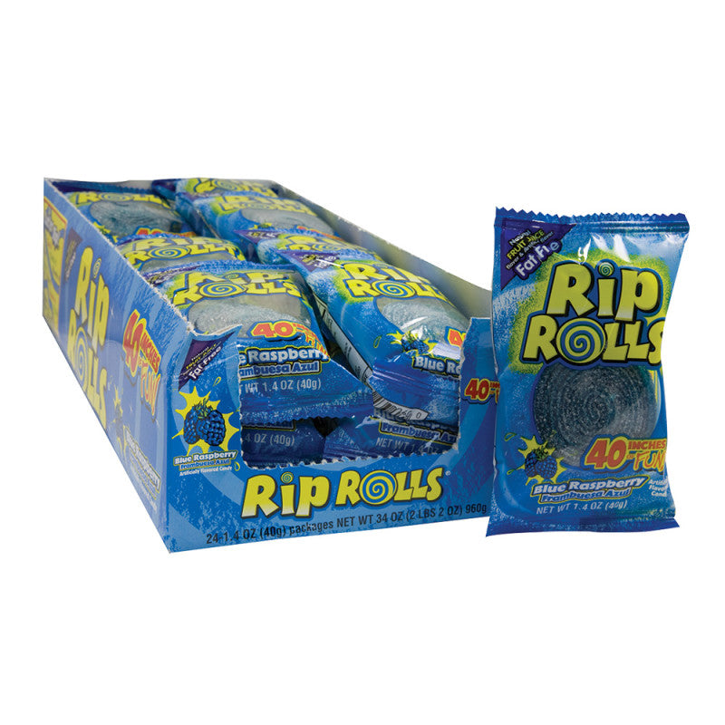Wholesale Rip Rolls Sour Blue Raspberry 1.4 Oz Bulk