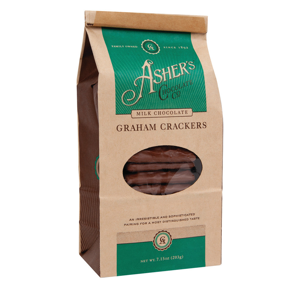 Asher'S Milk Chocolate Graham Crackers 7.15 Oz Bag