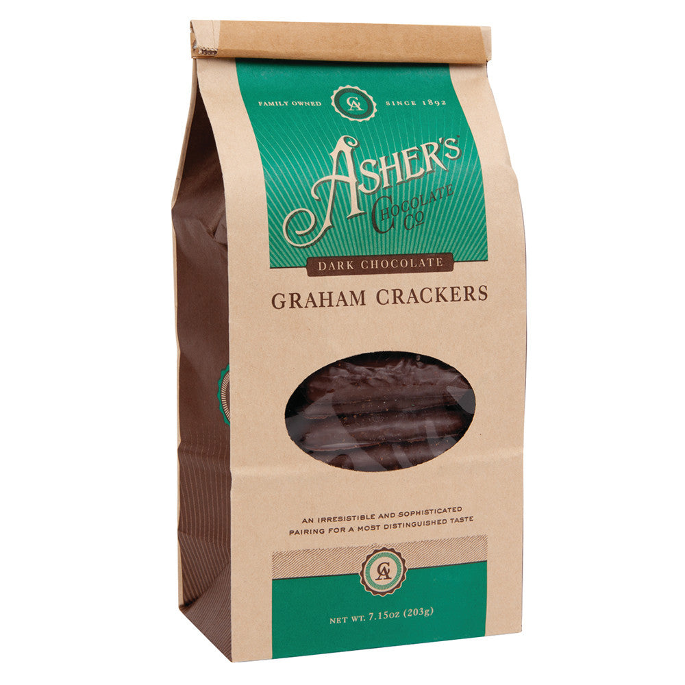 Asher'S Dark Chocolate Graham Crackers 7.15 Oz Bag