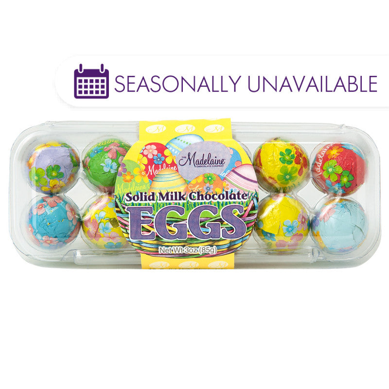 Wholesale Madelaine Milk Chocolate Foiled Eggs 3 Oz Egg Crate Bulk