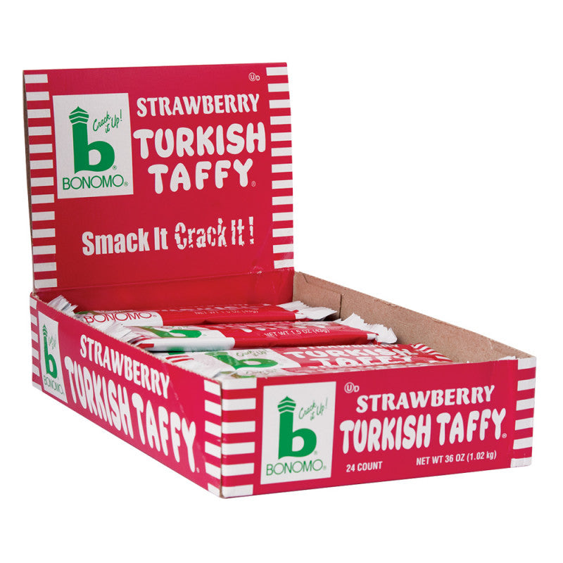 Wholesale Bonomo Turkish Taffy Strawberry 1.5 Oz Bulk