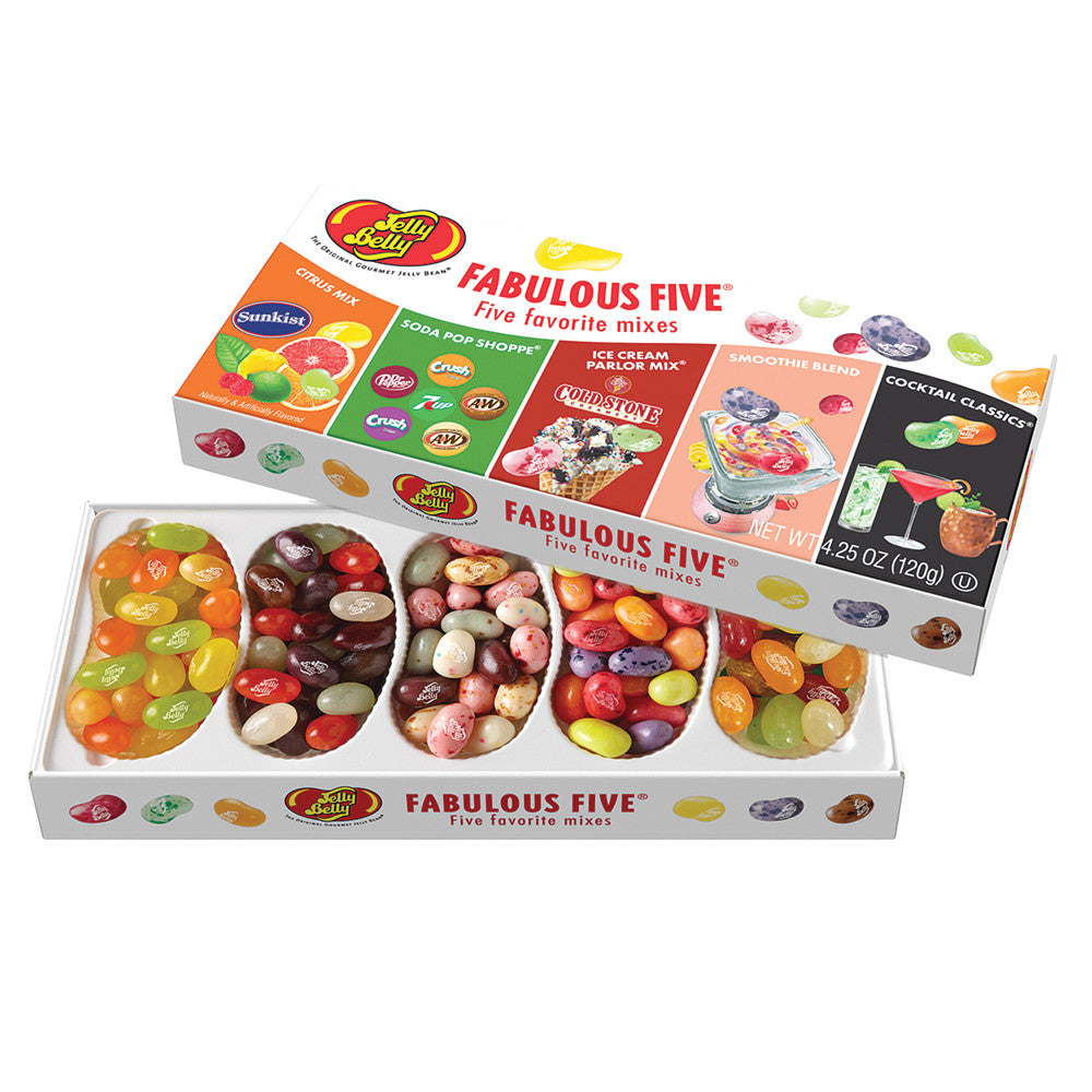 Wholesale Jelly Belly Fabulous Five Jelly Beans Box-12ct Case Bulk