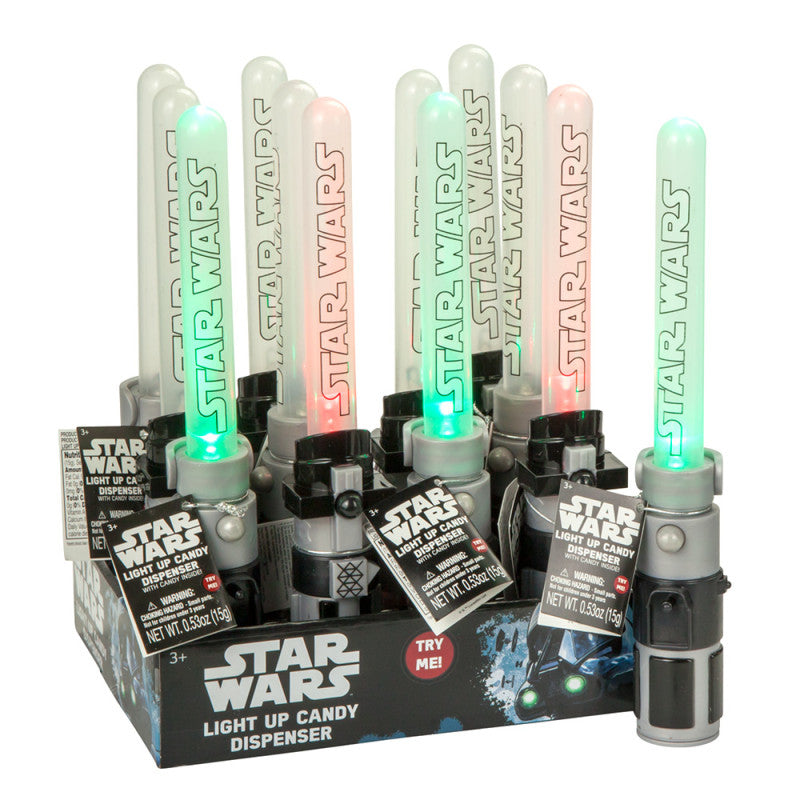 Wholesale Star Wars Light Up Light Saber Candy Dispenser 0.53 Oz Bulk