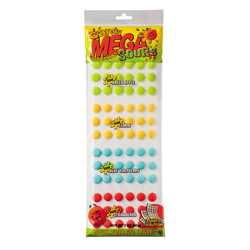 Wholesale Mega Sour Candy Buttons- Bulk