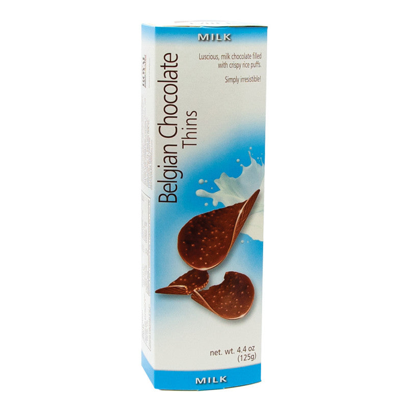 Wholesale Belgian Chocolate Thins Milk Chocolate 4.4 Oz - 12ct Case Bulk