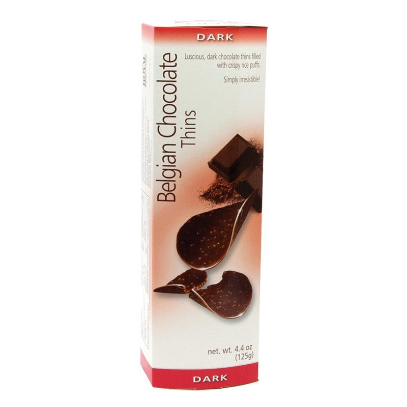 Wholesale Belgian Chocolate Thins Dark Chocolate 4.4 Oz - 12ct Case Bulk