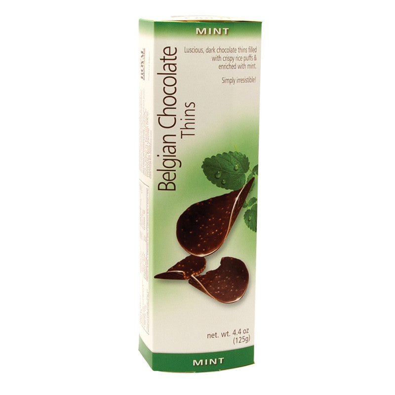 Wholesale Belgian Chocolate Thins Mint 4.4 Oz - 12ct Case Bulk