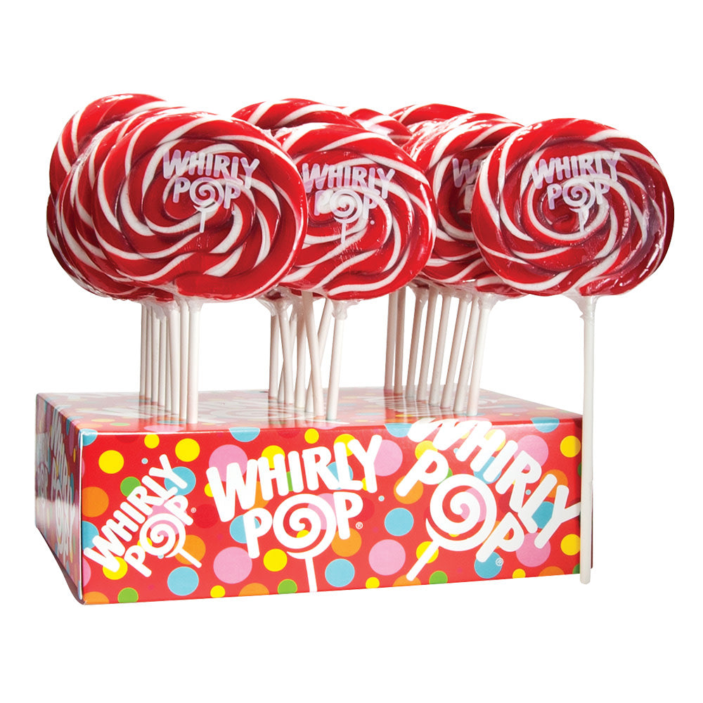 Wholesale Whirly Pop Cherry Red And White 1.5 Oz- Bulk