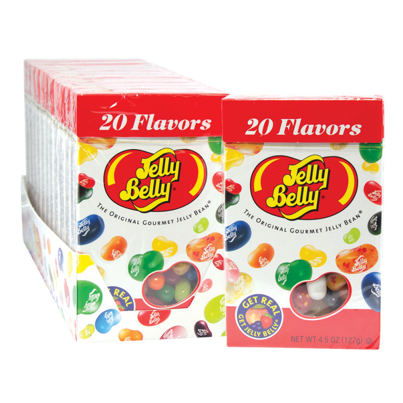 Jelly Belly 20 Flavors Jelly Beans 4.5 Oz Flip Top Box BoxNCase