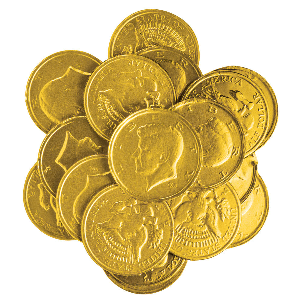 BoxNCase Gold Foil Chocolatey Candy Kennedy Coins 1.5"