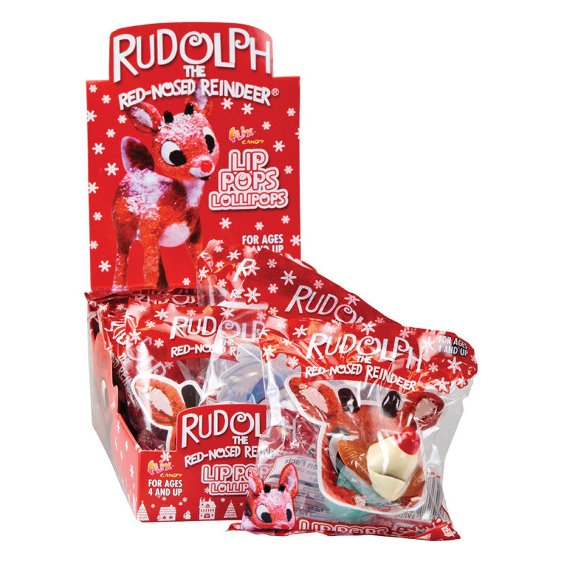 Wholesale Rudolph Lip Pops 0.56 Oz Lollipop- Bulk