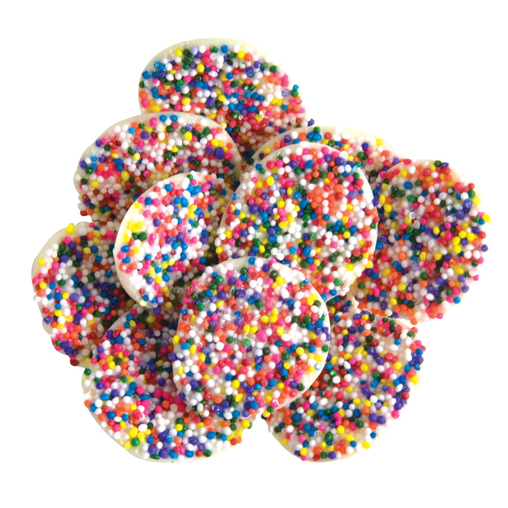 Asher'S White Chocolate Nonpareils With Rainbow Seeds